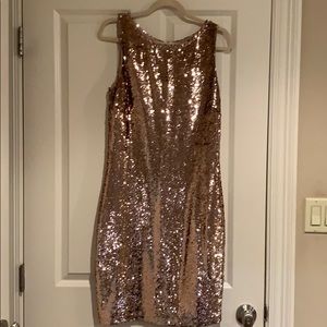 BB Dakota Rose Gold Sequined Dress